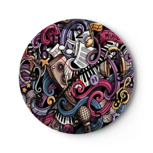 Väggklocka - Klocka på glas - Komplicerad melodi - 40x40 cm