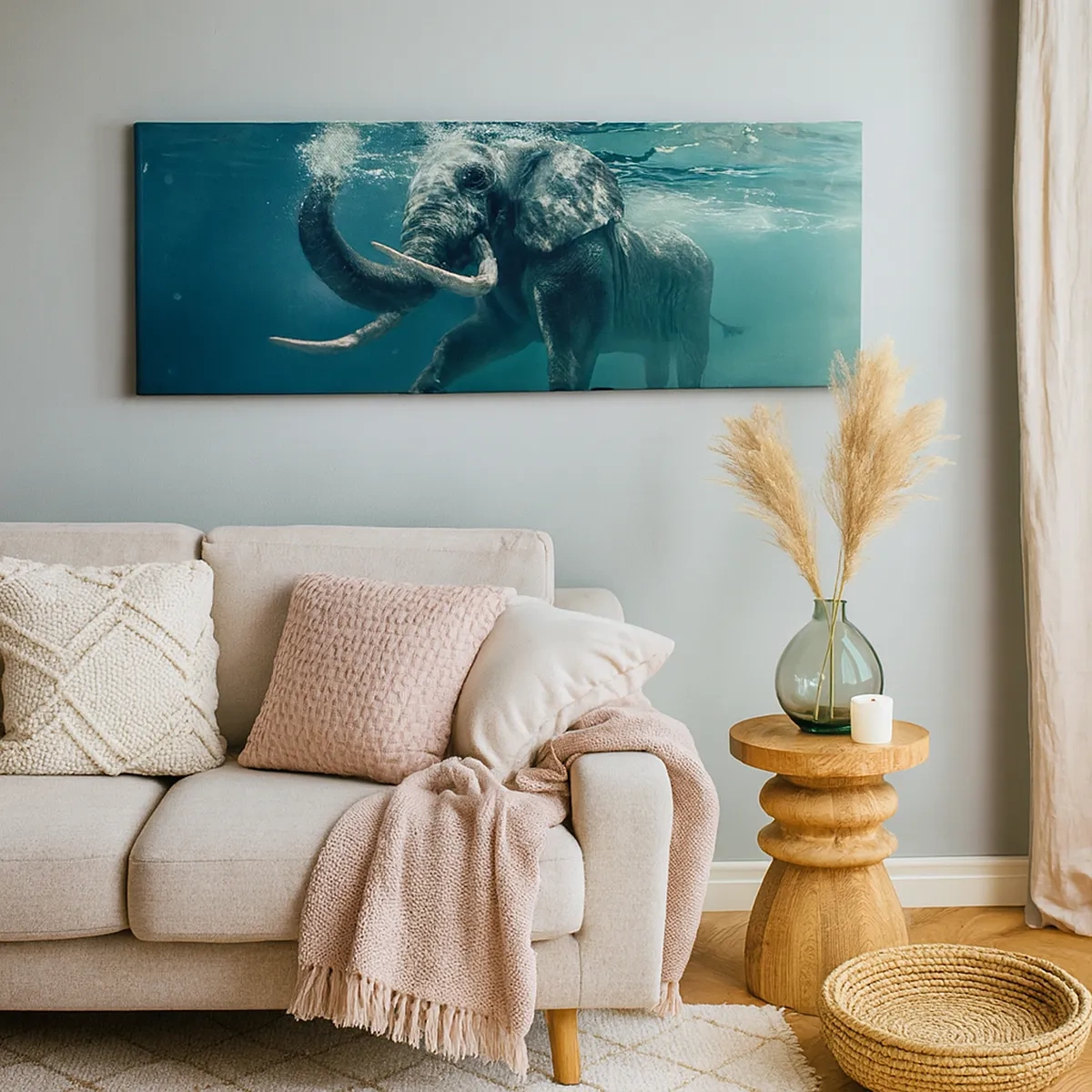 Canvastavla - Bild på duk - Alla tycker om att simma - 30x30 cm