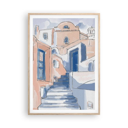 Affisch i ram av ljusek - Exotisk stad - 70x100 cm