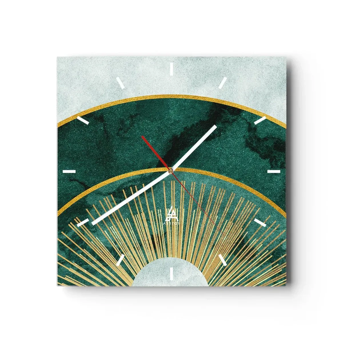 Väggklocka - Klocka på glas - Ett annorlunda solsystem - 40x40 cm