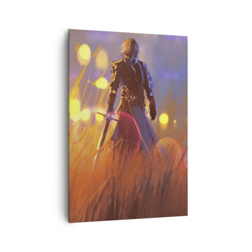 Canvastavla - Bild på duk - Vandrande riddare - 70x100 cm