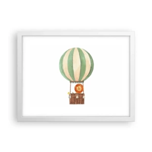 Affisch i vit ram - Leons resor - 40x30 cm