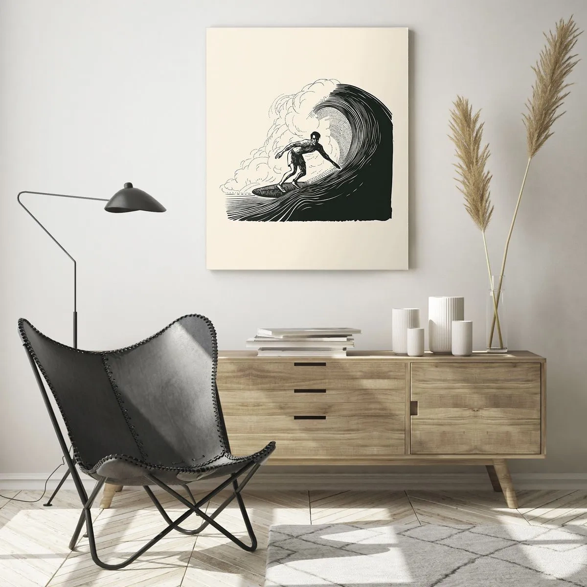Glastavla - Bild på glas - Vågens kung - 50x70 cm