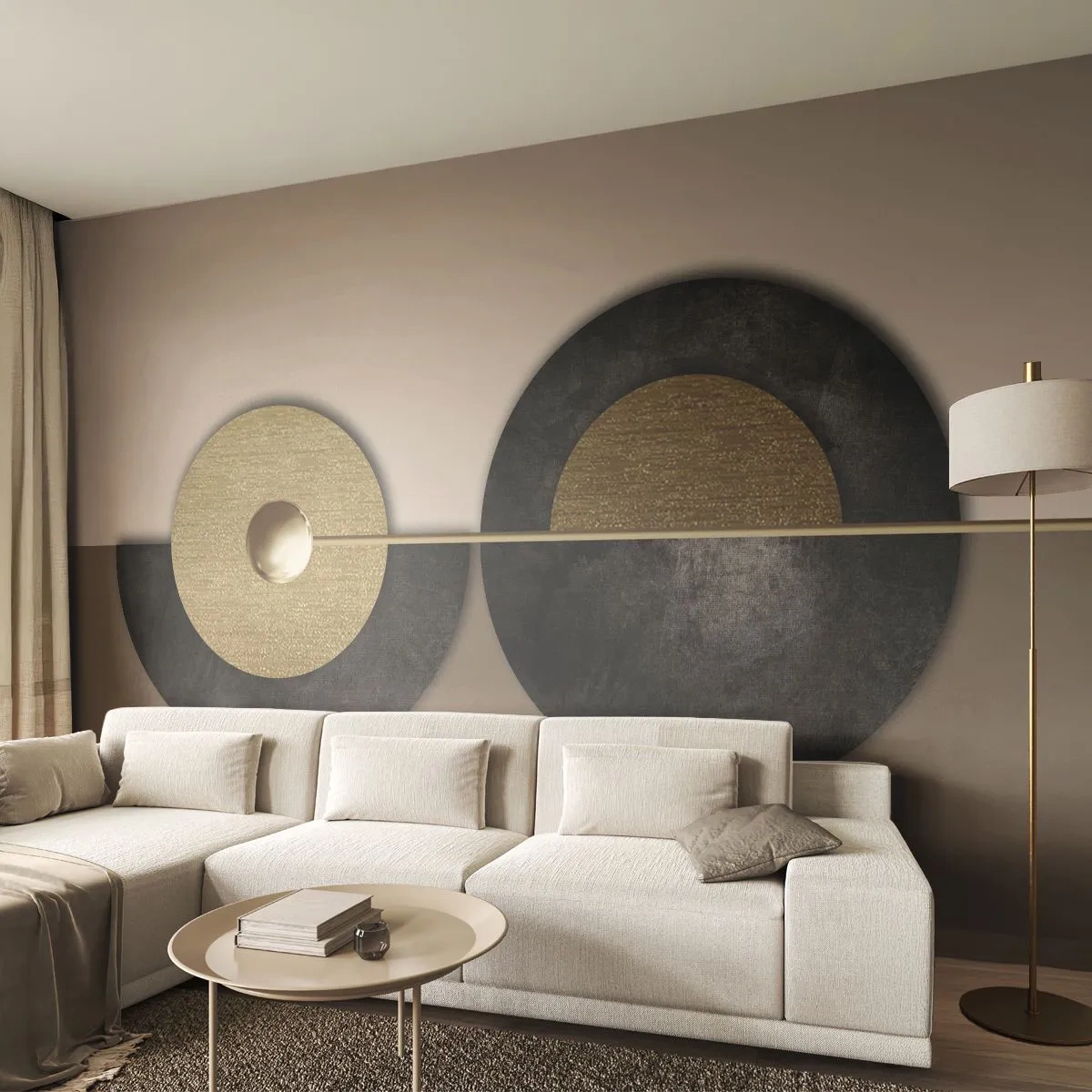 Fototapet på mått Premium Canvas - Variationer runt en cirkel - Hjul, Abstraktion, Art déco