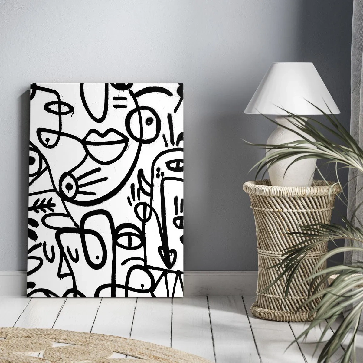 Canvastavla - Bild på duk - Ansikten och hägringar - 45x80 cm