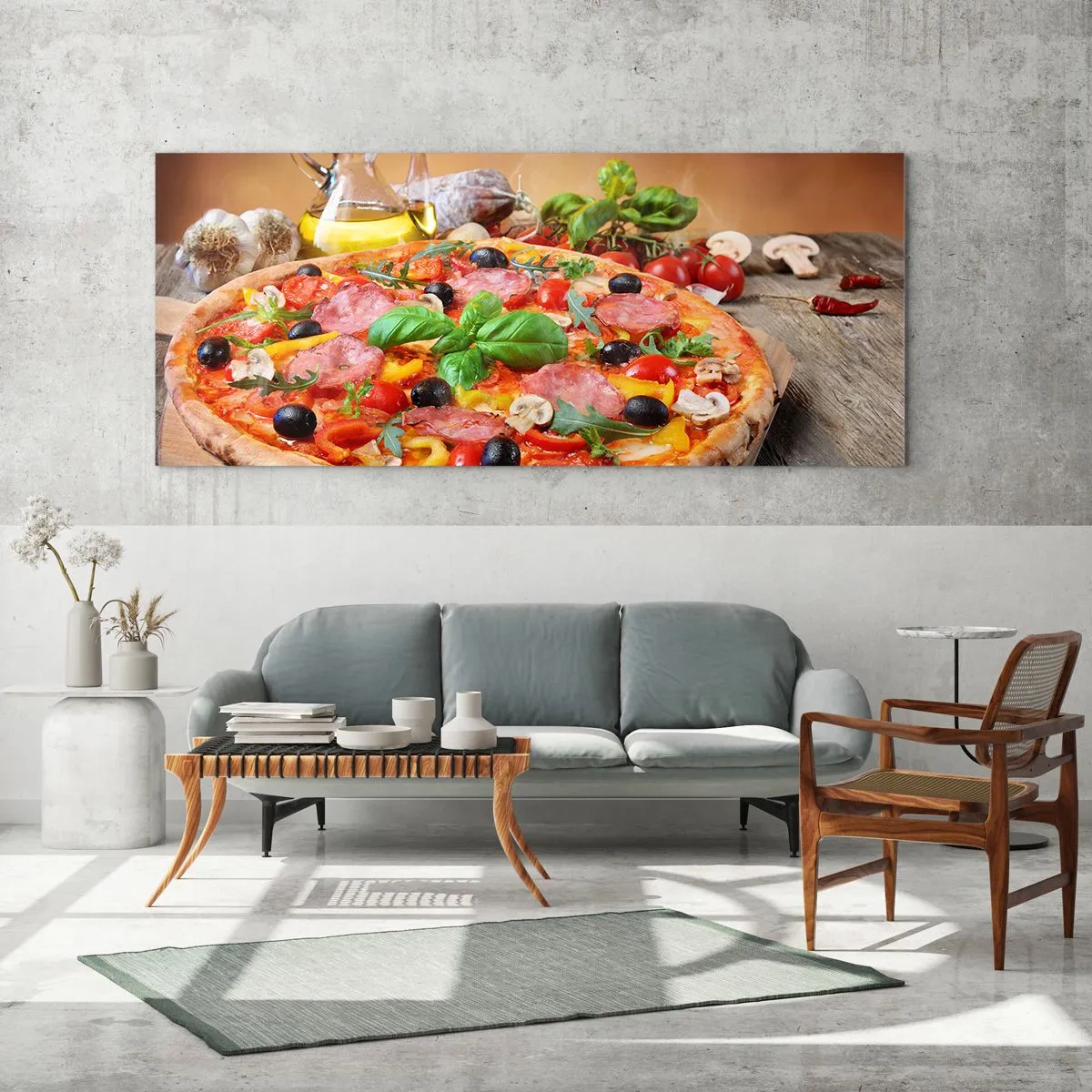 Glastavla - Bild på glas - Med riktig italiensk smak - 100x40 cm
