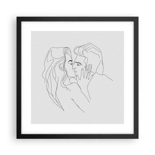 Affisch i svart ram - Med samma streck - 40x40 cm