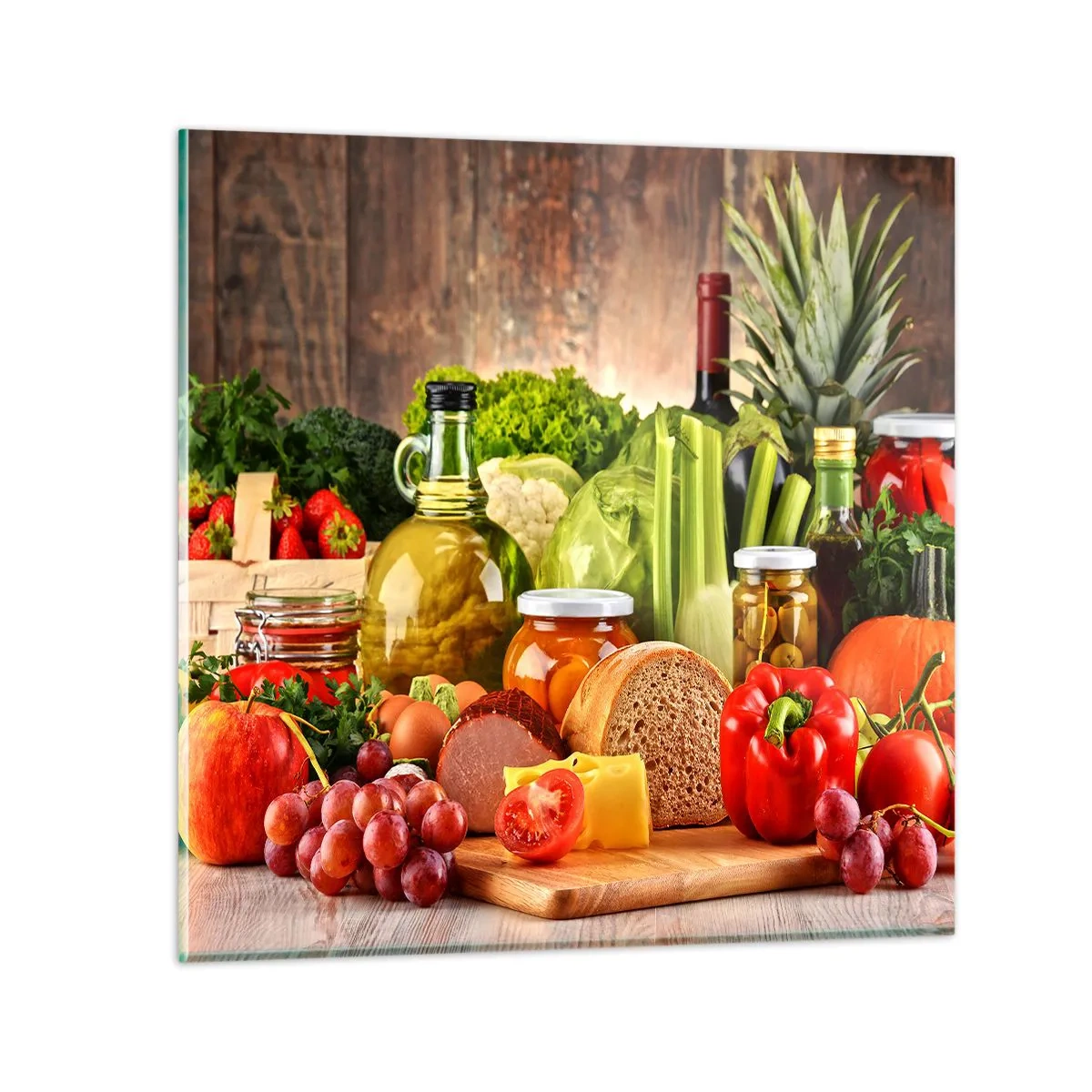 Glastavla - Bild på glas - Rökt, ugnstekt, marinerad - 30x30 cm