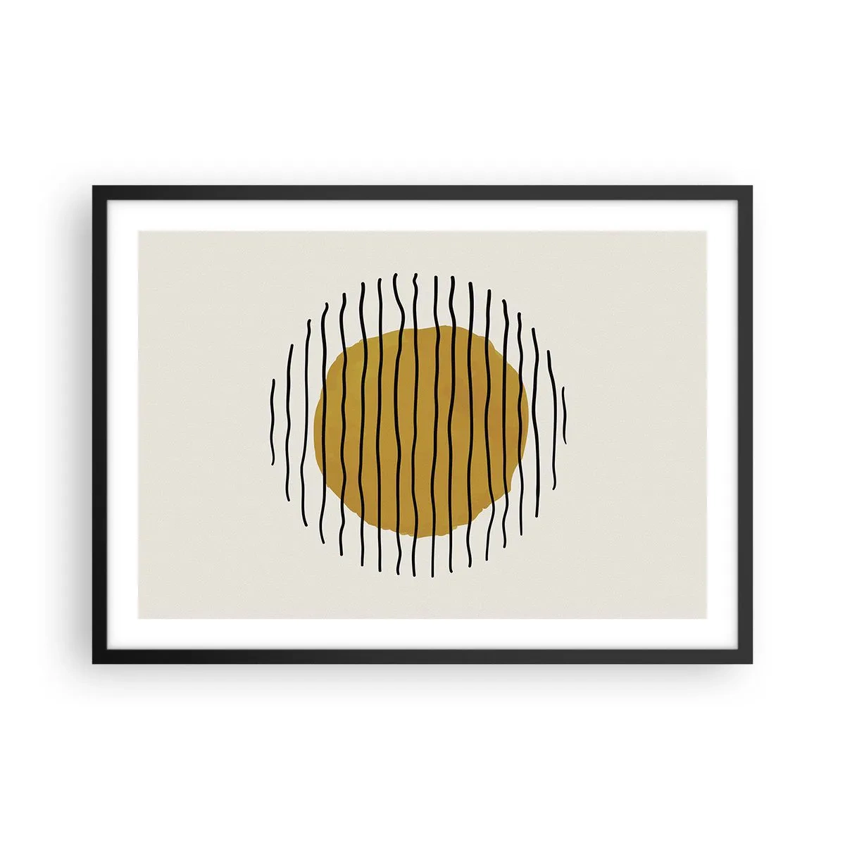 Affisch i svart ram - Abstraktion som darrar av glöd - 70x50 cm