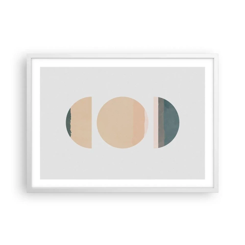 Affisch i vit ram - Hjul efter hjul - 70x50 cm