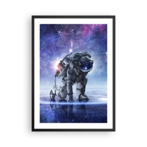 Affisch i svart ram - Astronaut mot bakgrund av yttre rymden - 50x70cm - Stjärnig himmel över mig - Modern väggdekoration för vardagsrum och sovrum ARTTOR