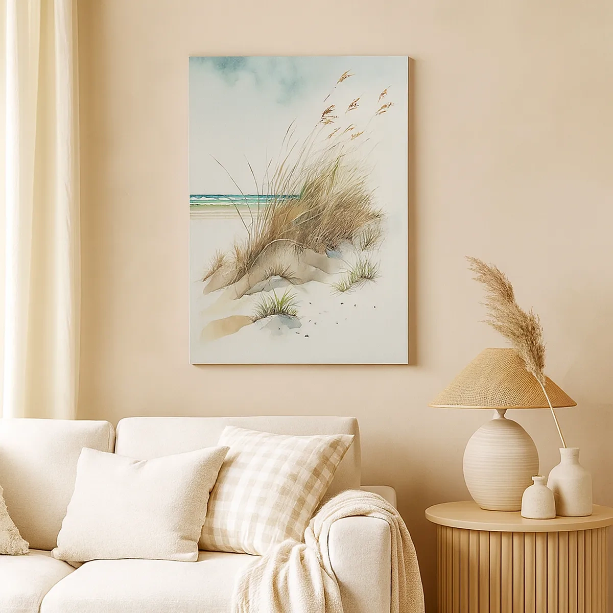 Canvastavla - Bild på duk - Inlindad i sand - 50x70 cm