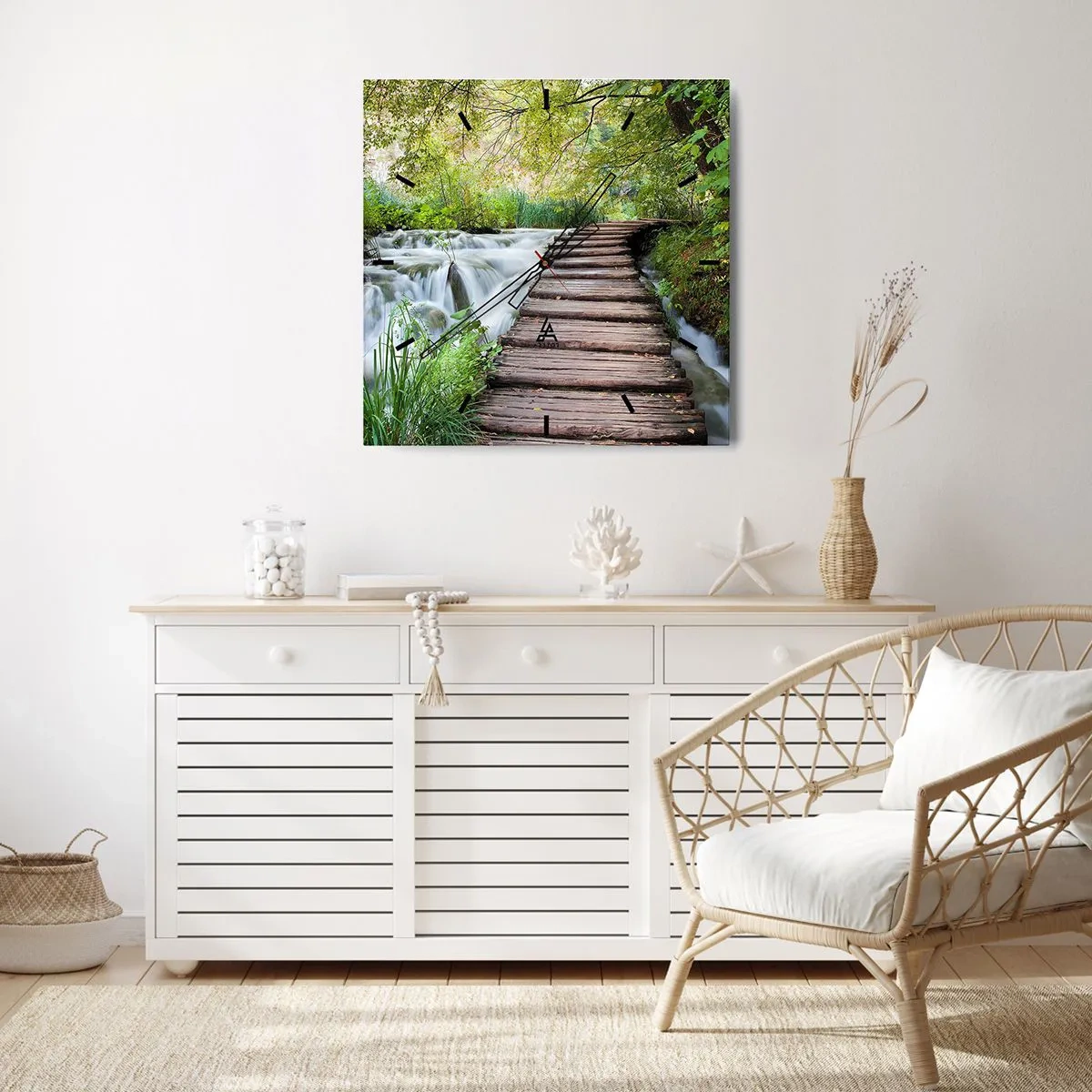 Väggklocka - Klocka på glas - Inget lugnt vatten - 30x30 cm