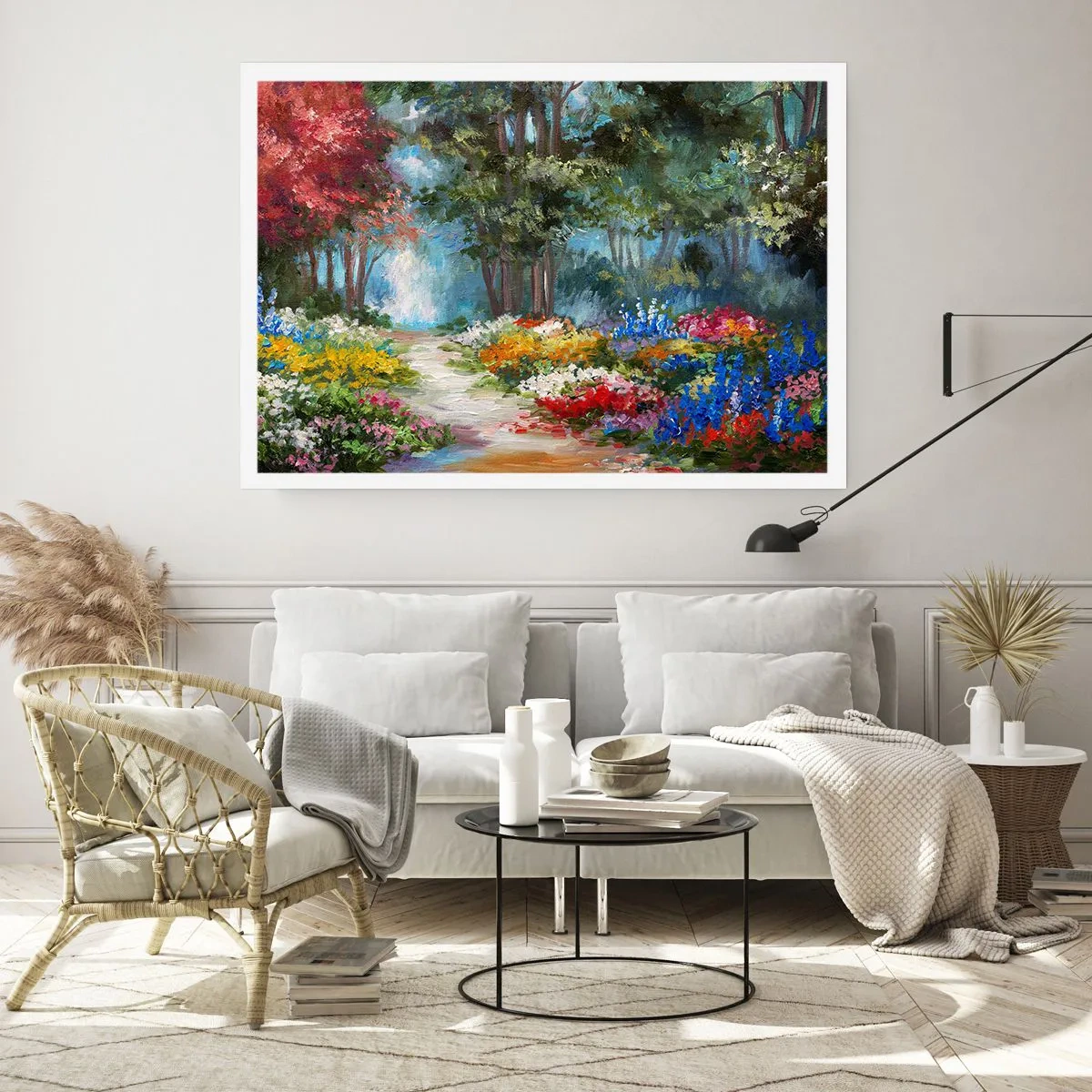 Affisch - Skogsträdgård, blomskog - 100x70 cm
