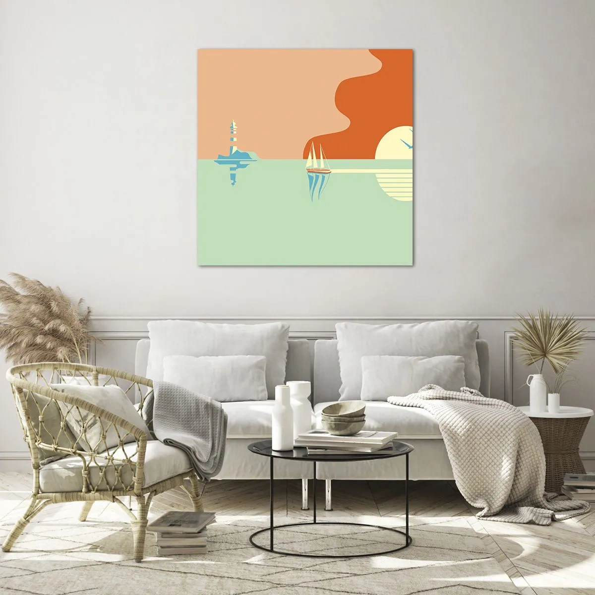 Glastavla - Bild på glas - Perfekt havslandskap - 60x60 cm