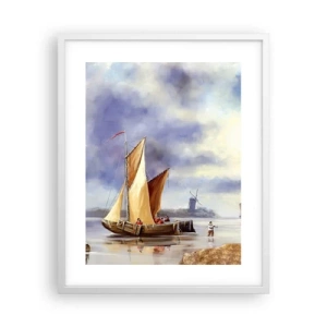 Affisch i vit ram - Seglarnas hemkomst - 40x50 cm