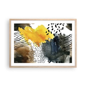 Affisch i ram av ljusek - Elementens möte - 70x50 cm