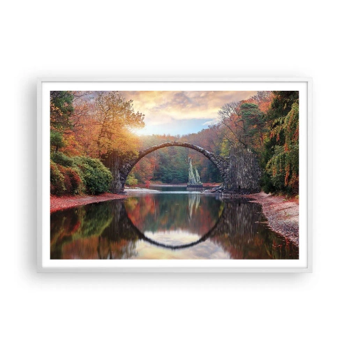 Affisch i vit ram - På andra sidan av spegeln - 100x70 cm