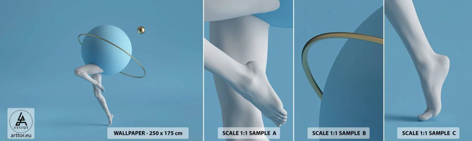 Fototapet Prov Standard Eco - Och planeterna blir galna - Abstraktion, Ben, Tredimensionell - 100x30 cm