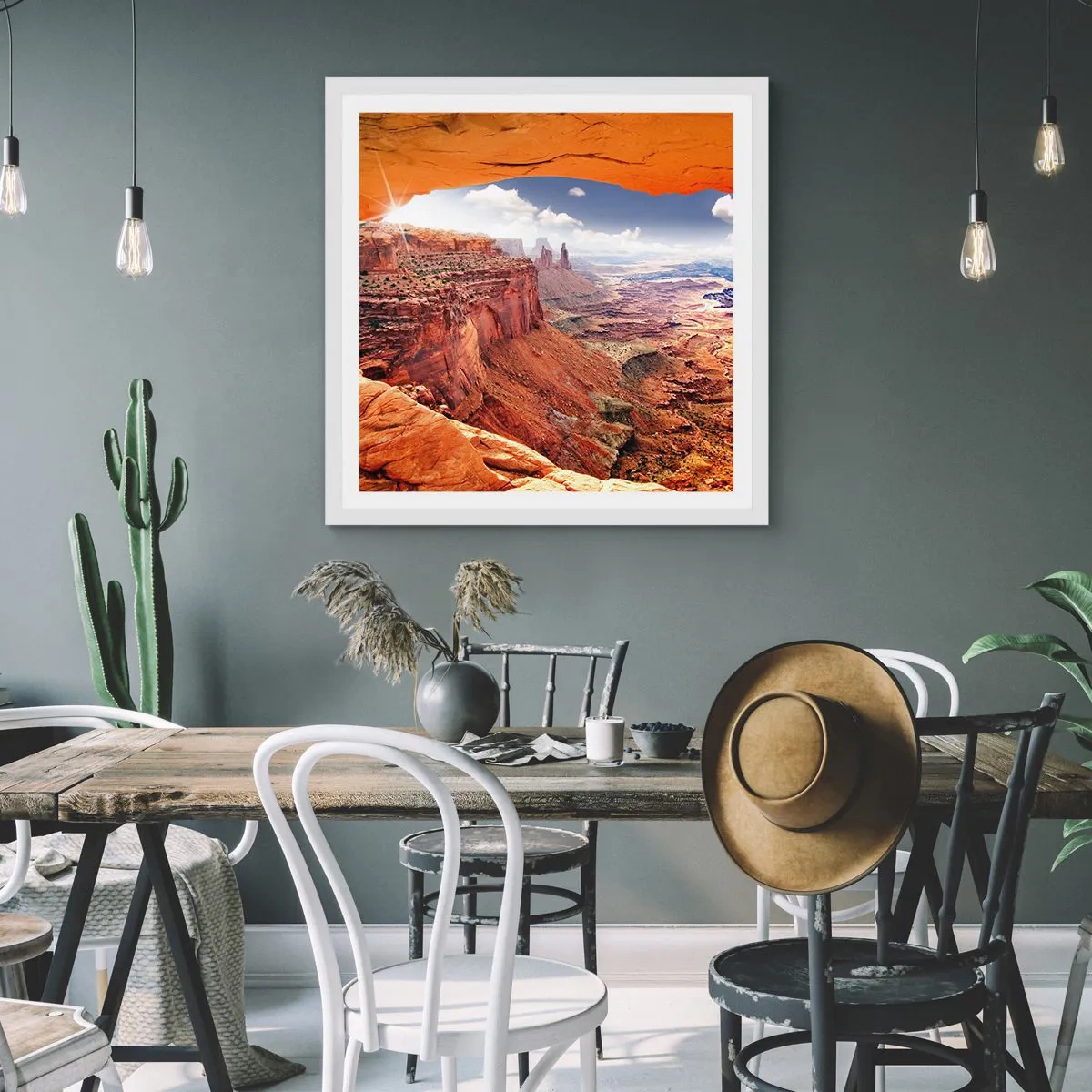 Affisch i vit ram - Skapat av naturen - 40x40 cm