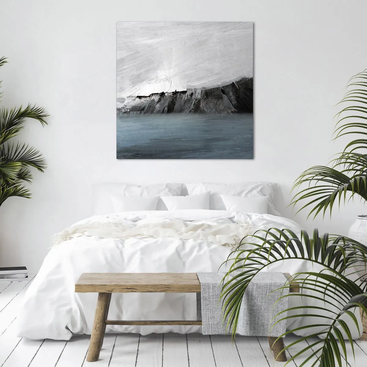 Canvastavla - Bild på duk - Vatten - jord: en krock mellan elementen - 30x30 cm