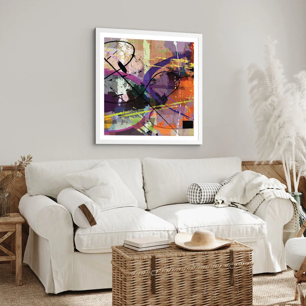 Affisch i vit ram - Rakt fram eller runt - 50x50 cm