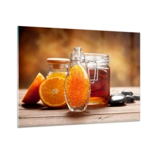 Glastavla - Bild på glas - Soliga smaker och aromer - 100x70 cm
