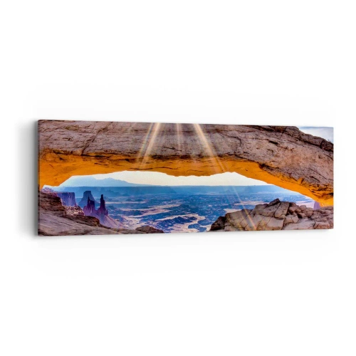 Canvastavla - Bild på duk - Genom bergsporten - 90x30 cm