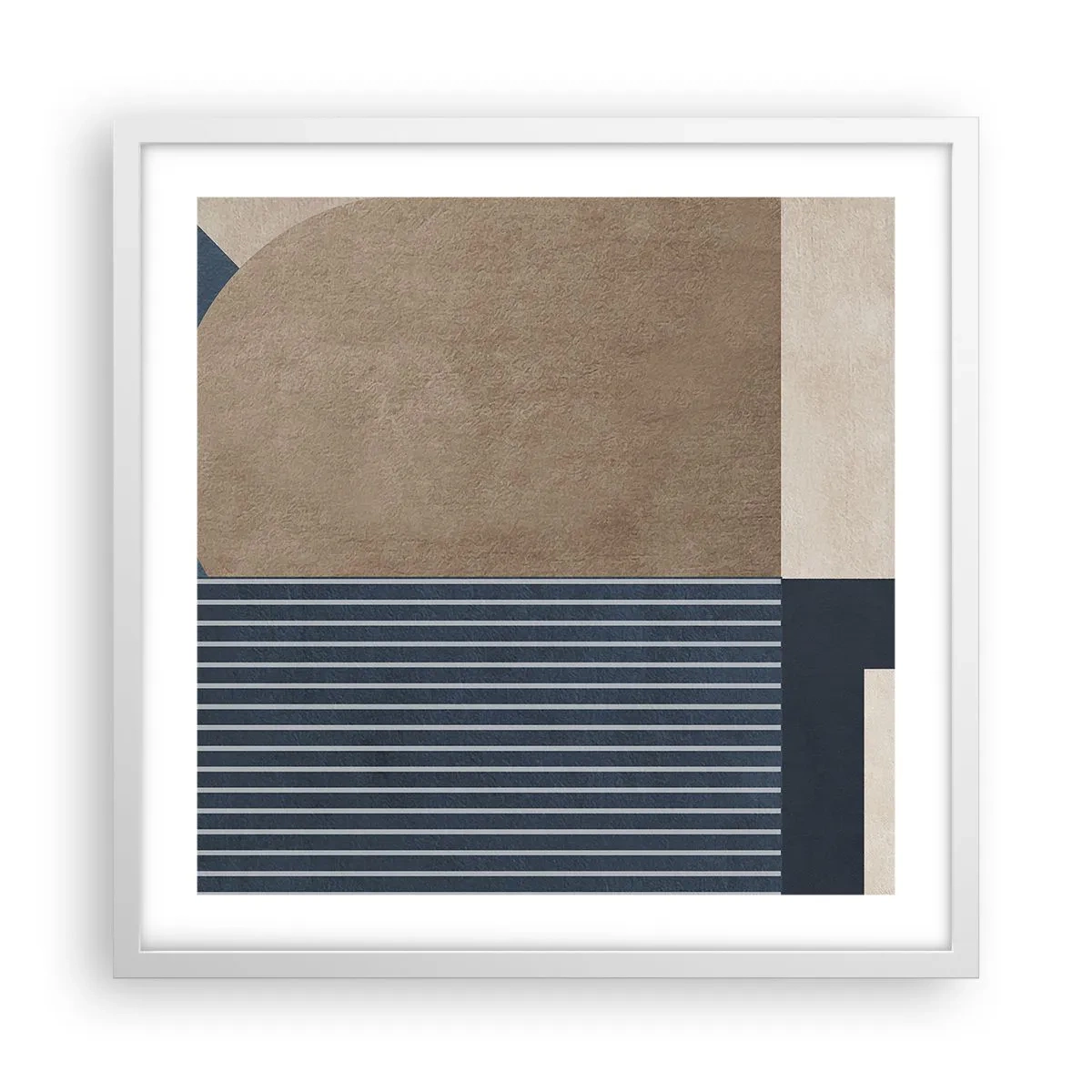 Affisch i vit ram - Komposition av enkelhet och rundhet - 50x50 cm