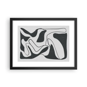 Affisch i svart ram - Abstrakt lek i en labyrint - 40x30 cm