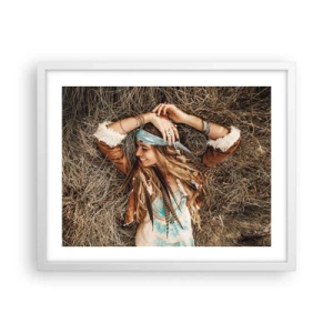 Affisch i vit ram - På väg till kärlekens sommar - 50x40 cm