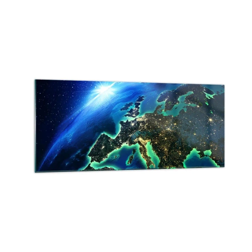 Glastavla - Bild på glas - Glödande Europa - 120x50 cm