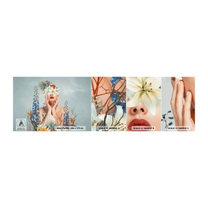 Provbit av självhäftande fototapet Deluxe Sticker - Kvinna - blomma - Abstraktion, Kvinna, Blommor - 100x30 cm