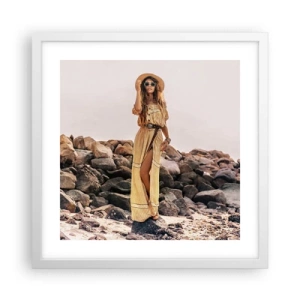 Affisch i vit ram - Stenarnas magi - 40x40 cm