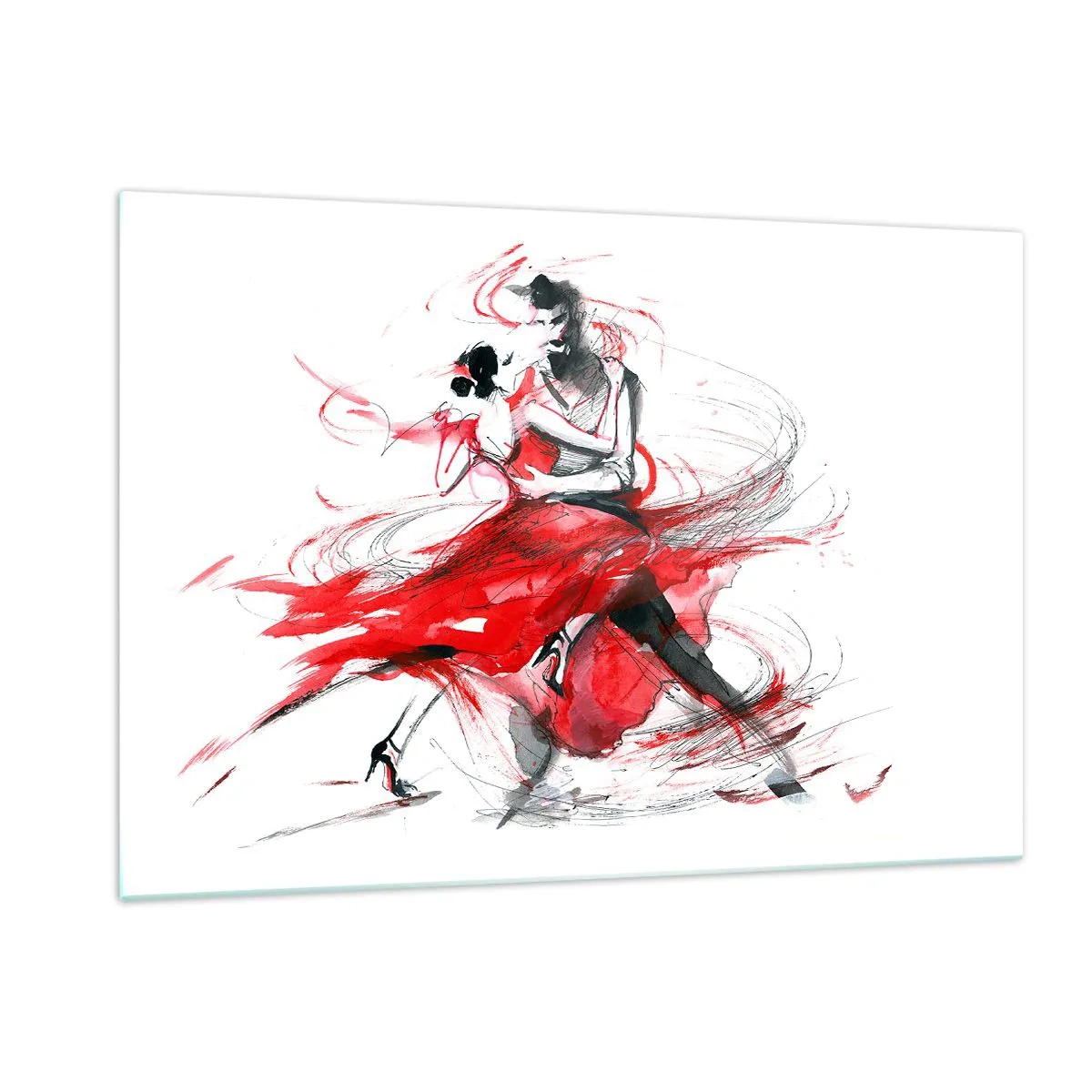 Glastavla - Bild på glas - Tango - passionens rytm - 120x80 cm