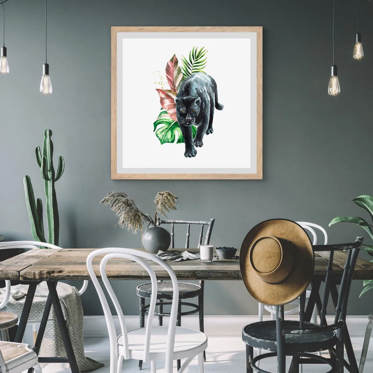 Affisch i ram av ljusek - Vilt hjärta - 60x60 cm