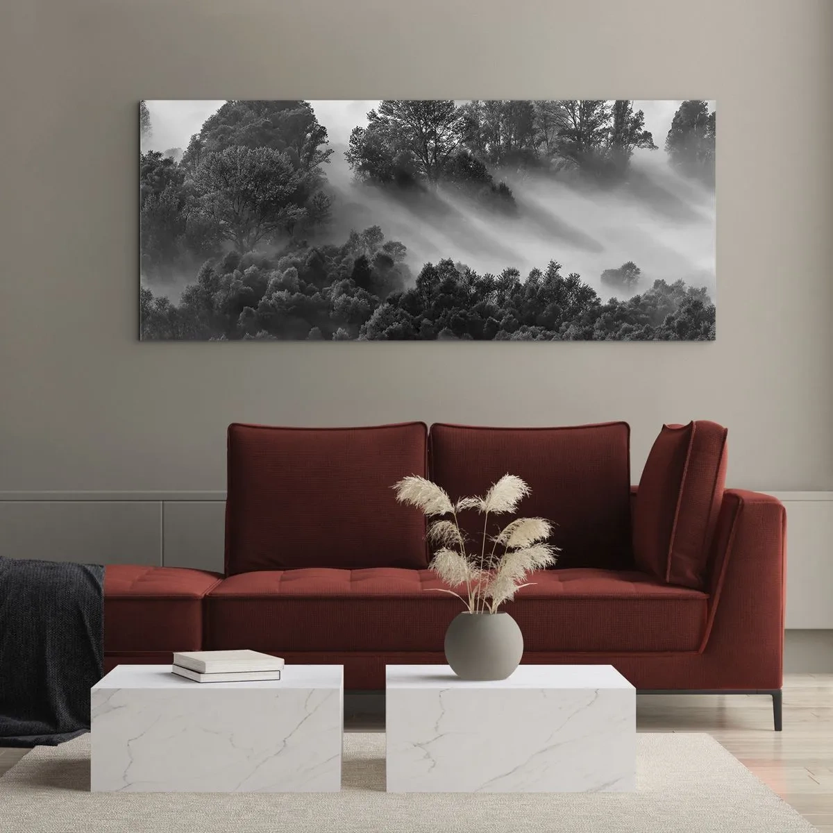 Glastavla - Bild på glas - Stiger ur sömnen - 100x40 cm