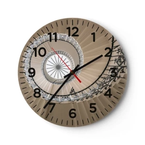 Väggklocka - Klocka på glas - I musslans mitt - 30x30 cm