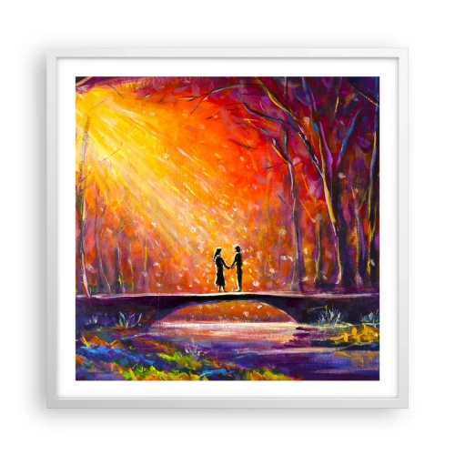 Affisch i vit ram - Himlen älskar också dem - 60x60 cm