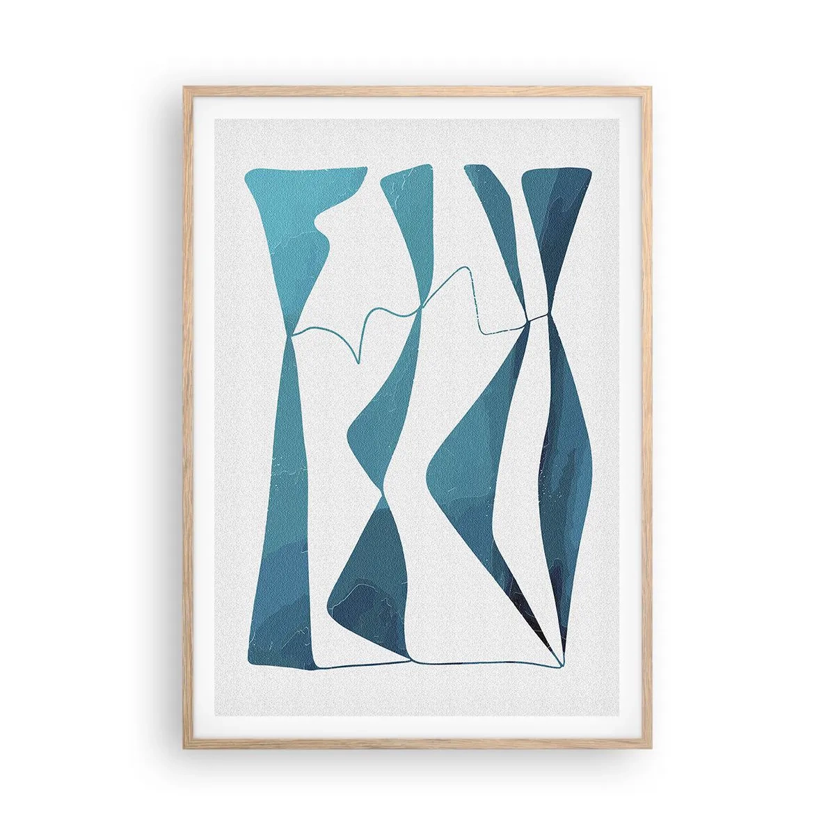 Affisch i ram av ljusek - Abstraktion: en turkos förening - 70x100 cm