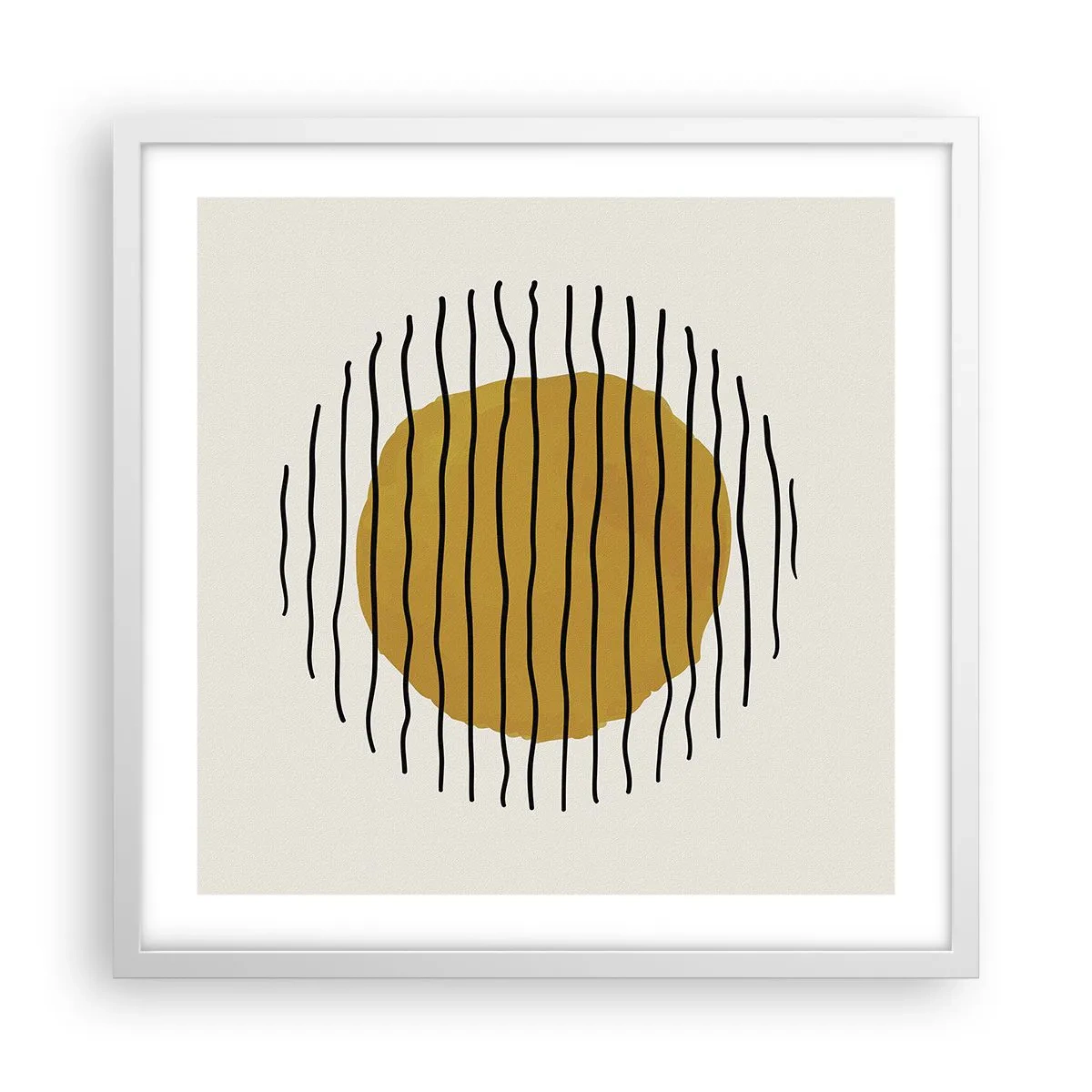 Affisch i vit ram - Abstraktion som darrar av glöd - 50x50 cm