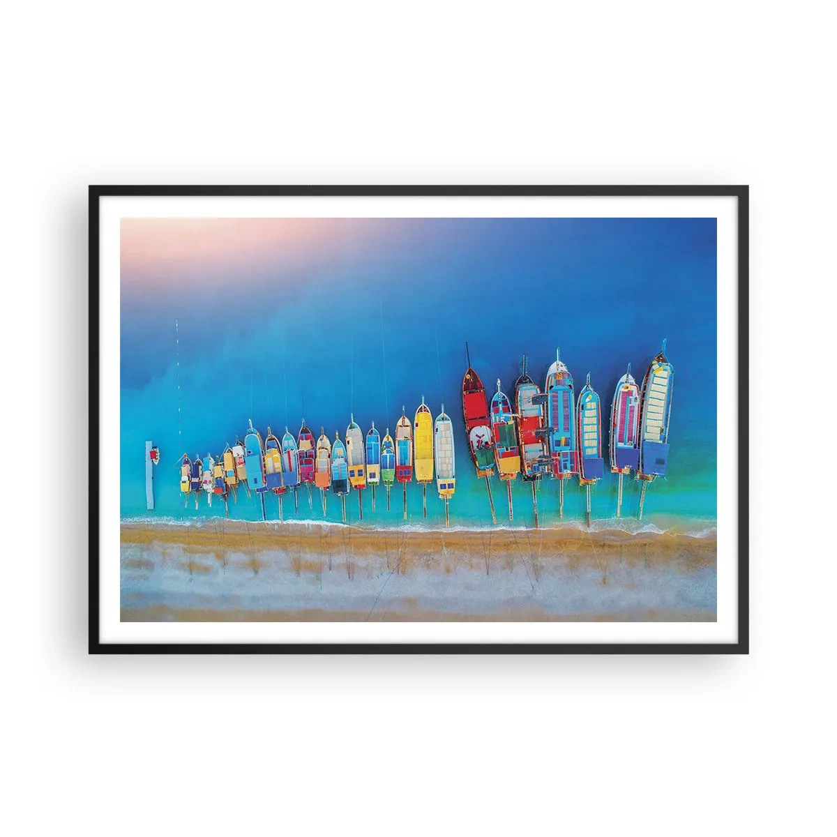 Affisch i svart ram - Ur fågelperspektivet - 100x70 cm