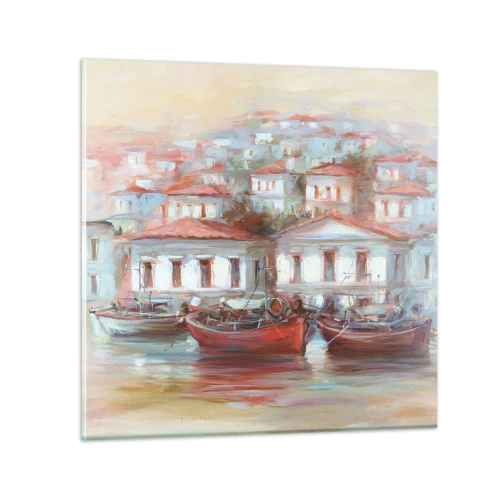 Glastavla - Bild på glas - Lycklig stad - 60x60 cm