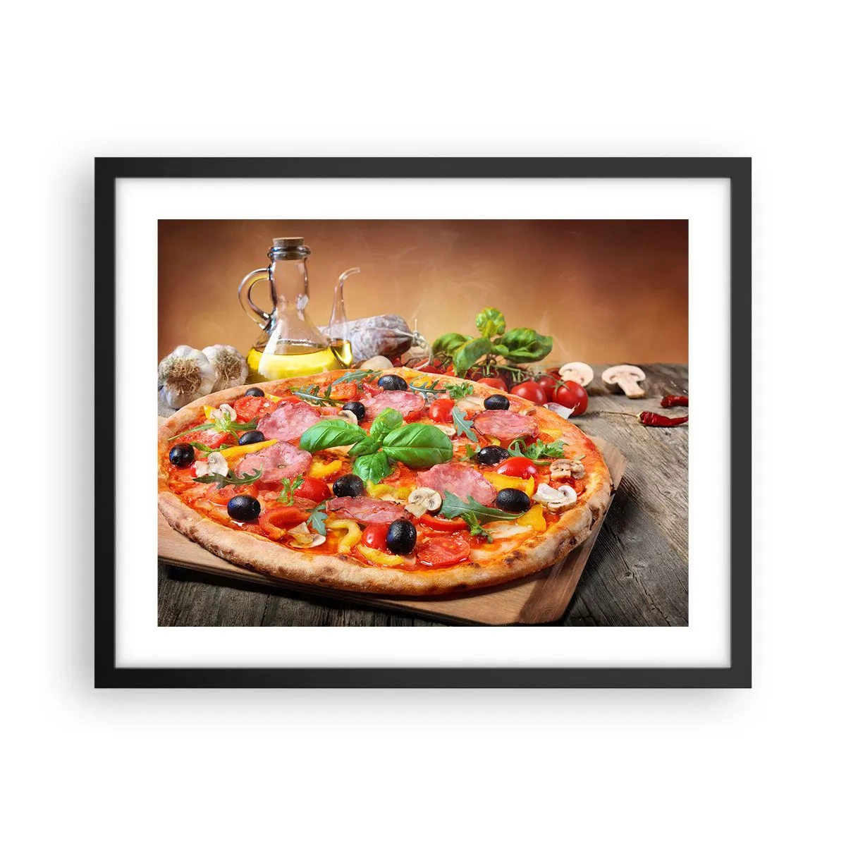Affisch i svart ram - Med riktig italiensk smak - 50x40 cm