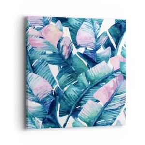 Canvastavla - Bild på duk - I bananträdgård - 40x40 cm