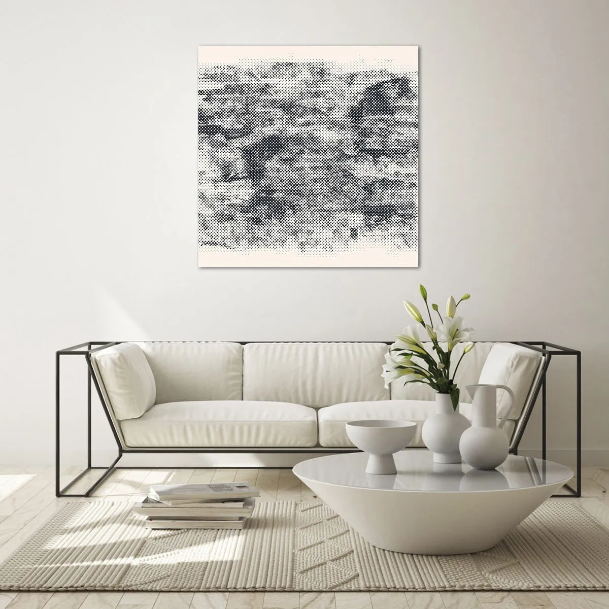 Glastavla - Bild på glas - Dimmig komposition - 70x70 cm