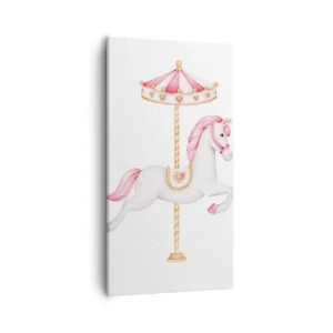 Canvastavla - Bild på duk - Han gav sig iväg med en hov - 55x100 cm