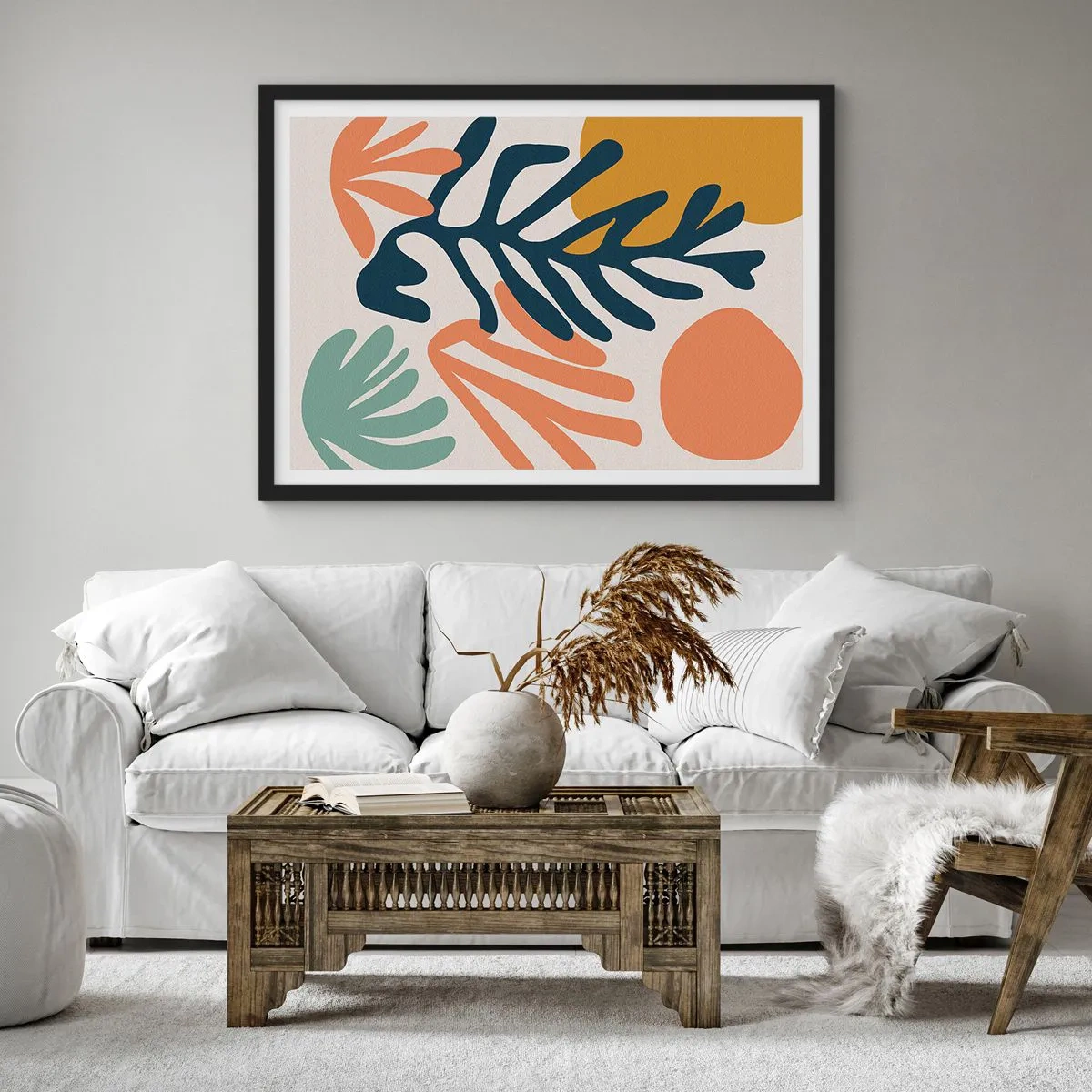 Affisch i svart ram - Korallhav - 70x50 cm