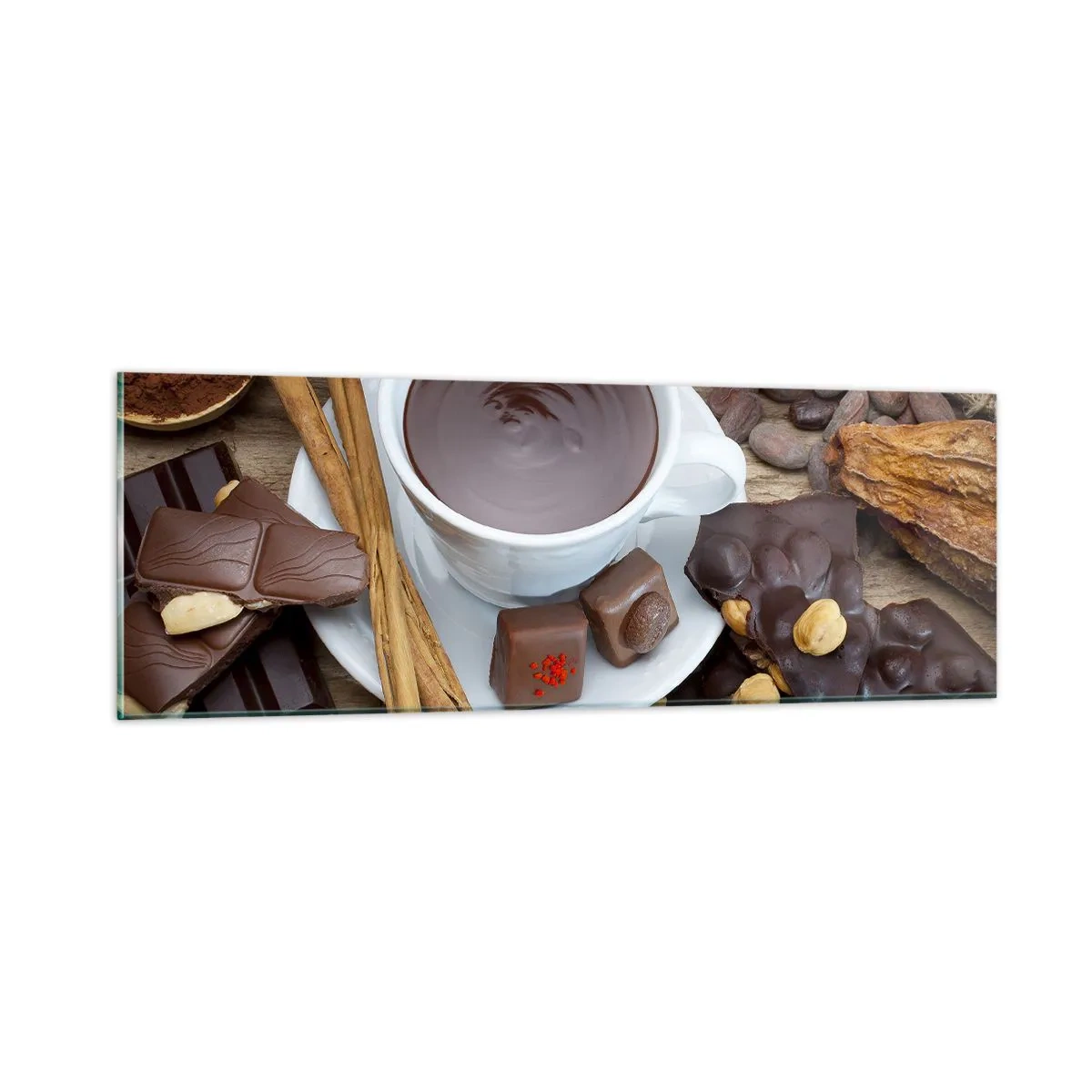 Glastavla - Bild på glas - Från sagolika chokladfabriken - 90x30 cm