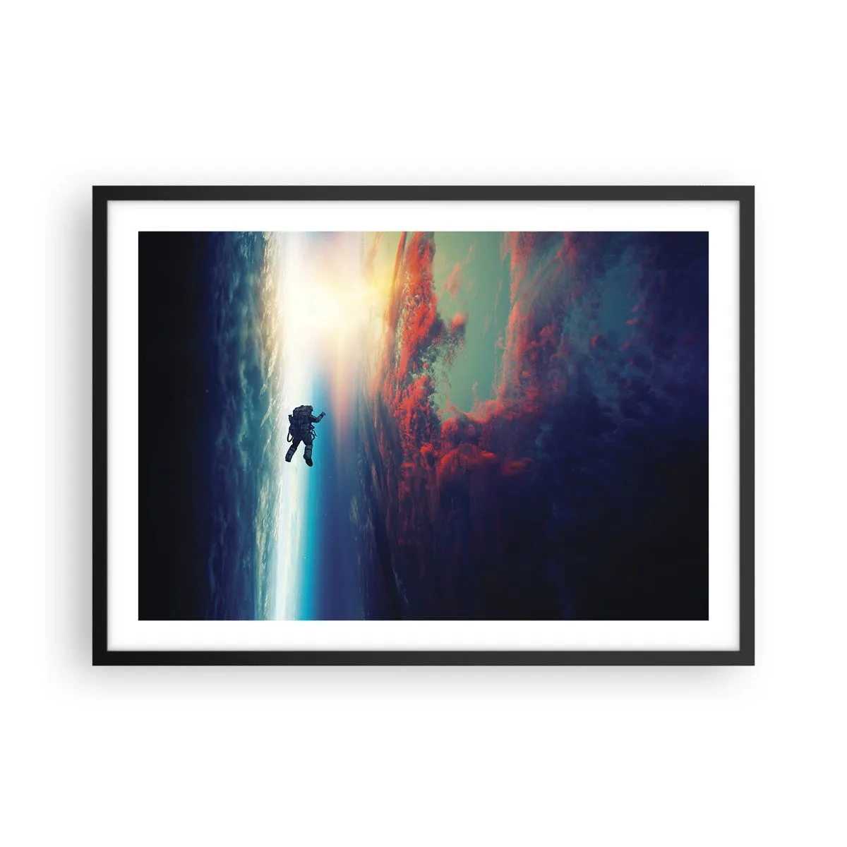Affisch i svart ram - Stå emot universumet - 70x50 cm